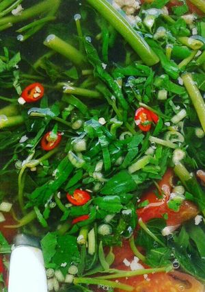 Hình của món Canh rau muống nấu chua.