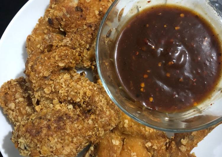 Langkah Mudah untuk Menyiapkan Chicken wings oatmeal yang Lezat