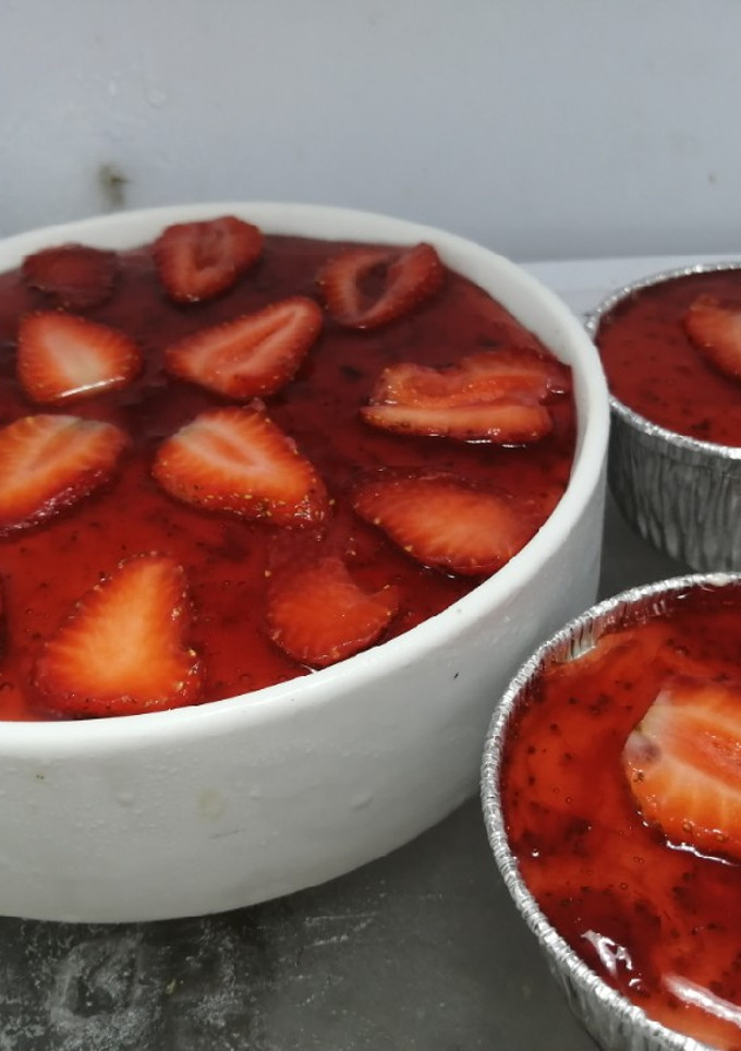 Una foto de Cheesecake de fresa