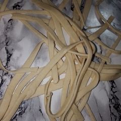 Fettuccine pasta A picture of Fettuccine pasta.