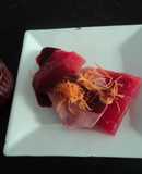 Emparedado de Sandía con zanahoria, jamón y chamoy para tiempos de calor