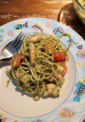 Foto resep Pesto pasta udang