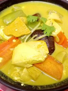 咖喱絲瓜豆腐煲(素食) 的食譜成品照片