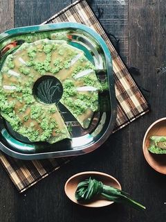 Foto resep Pudding lumut with green tea bolu jadul inside 🌿
