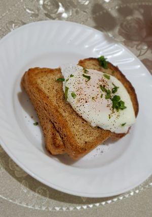 A picture of My poached egg recipe.