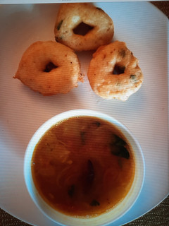 A picture of Sambhar Vada.