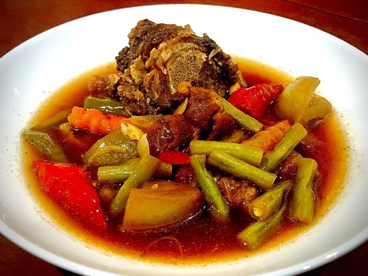 Langkah Gampang Menyiapkan Resep Asem Asem Sapi Buncis (Asem Asem a la Koh Liem Semarang) yang Lezat