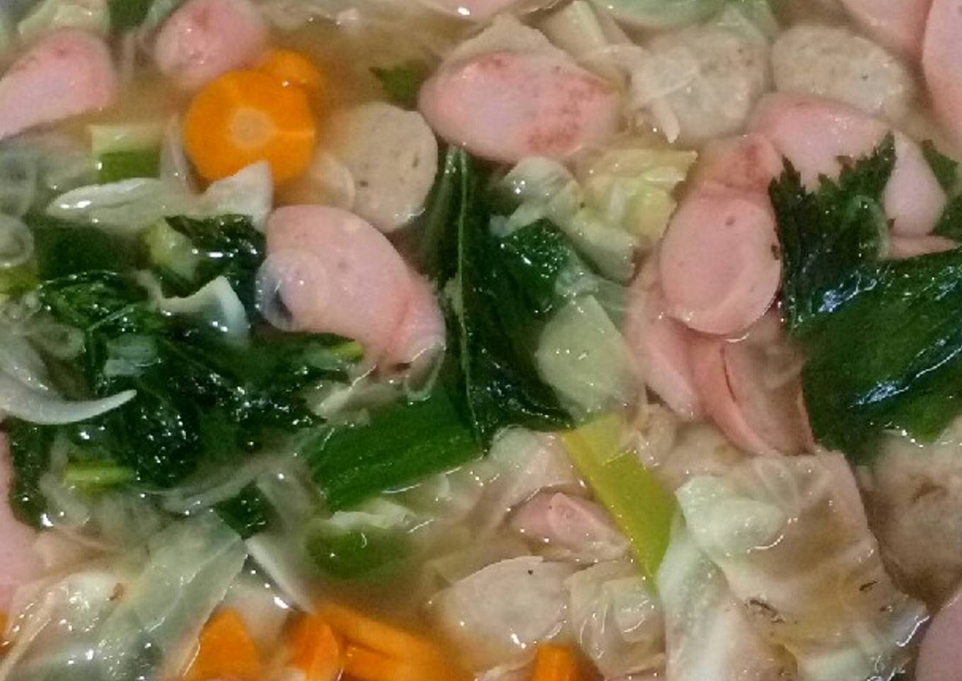 Sop Sayuran Isi Sosis dan Bakso