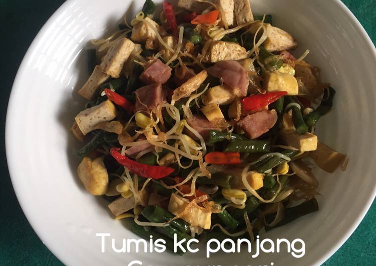 Tumis kacang panjang campur sari
