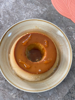Una foto de Flan de queso