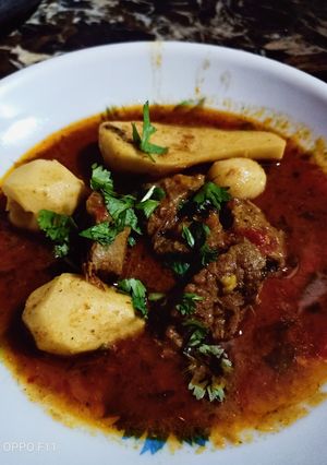 A picture of Arvi gosht.