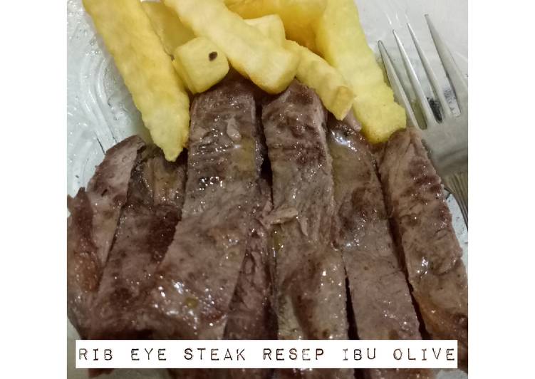 Rib eye steak homemade ala resep ibu olive