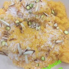 A picture of Zafrani halwa.