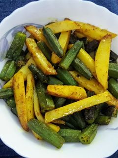 ভেন্ডি আলু ভাজা (bhendi aloo bhaja recipe in bengali) রেসিপির প্রধান ছবি