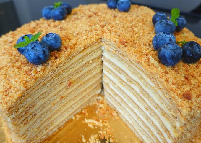 Fantástica tarta rusa de miel Medovik // Russian honey cake Receta de  Marina Mayorova- Cookpad