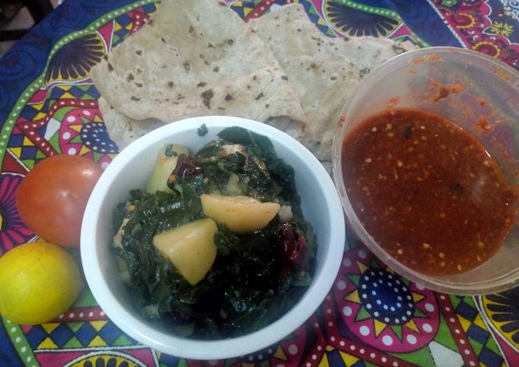 Aloo Palak Ki Bhujya