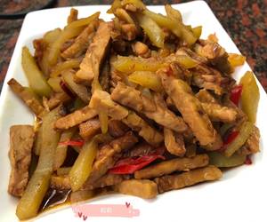 Resep mudah Tumis tempe dan labu siam 佛手瓜炒天貝 Praktis Enak