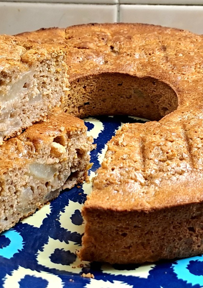 Una foto de Budín de peras integral