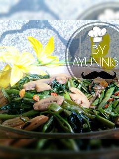 Foto resep Tumis Kangkung Jamur Kancing No Ribett #BikinRamadanBerkesan
