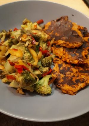 Une photo de Galettes de patate douce et thym