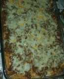 Espagueti al horno con carne molida