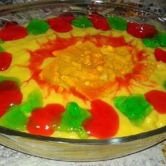 A picture of Jello Mango Trifle.