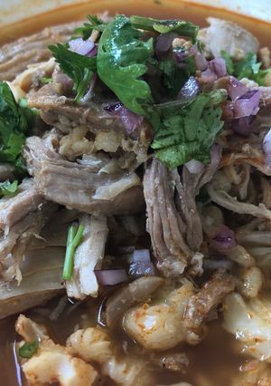 Una foto de Pozole Rojo Sonorense