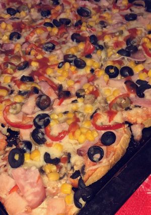 O poză a rețetei Pizza cu aluat de pâine.
