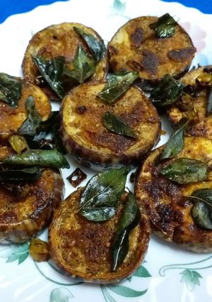 A picture of Brinjal Fry (Brinjal Coins).