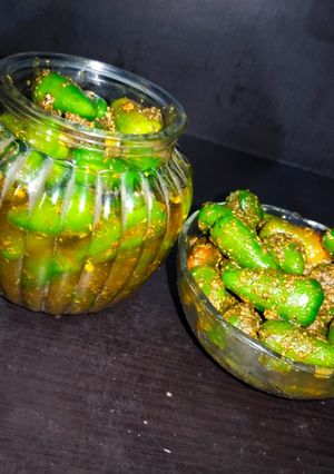 A picture of #Green chilli picle.