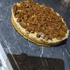 A picture of Non-Bake Pecan Cheesecake.
