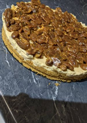 A picture of Non-Bake Pecan Cheesecake.