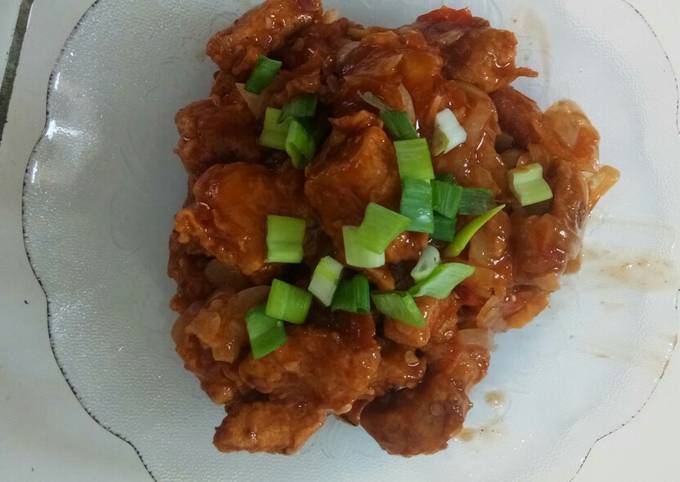 Ayam Crispy saus padang simple