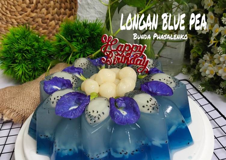 Resep Pudding Longan Blue Pea Anti Gagal