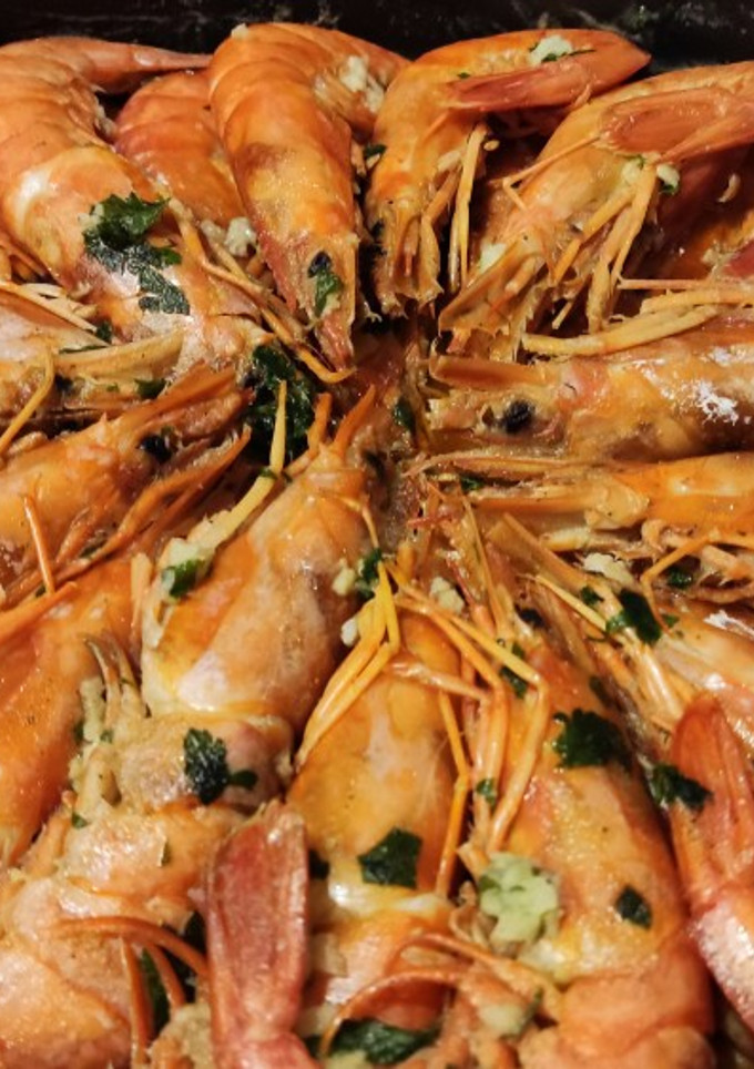 Una foto de Gambas o langostinos al Jerez