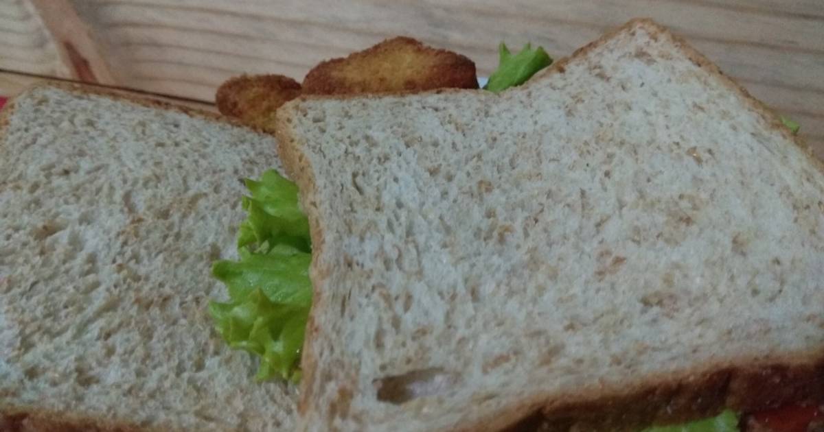 111 resep  chicken sandwich roti  gandum  enak dan sederhana  