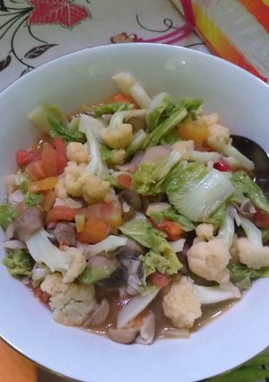 Foto resep Tumis bunga kol dan jamur