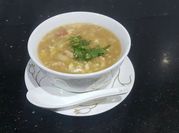 A picture of chinese chicken corn soup