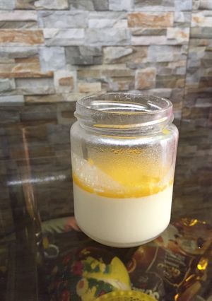 Hình của món Pana cotta chanh leo.