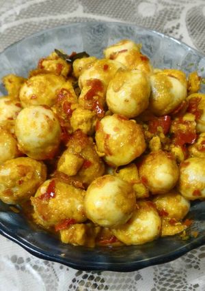Foto resep Balado telur puyuh campur tahu