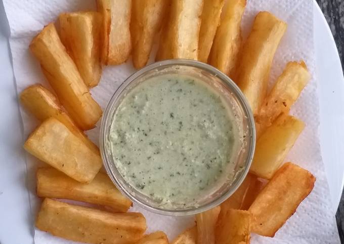 Recipe of Thomas Keller Fried Cassava n Coconut chutney