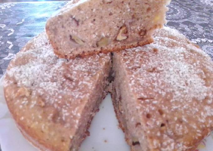 Torta vegana de manzana y nueces con coco rallado ? Receta de Lula ? ❤?-  Cookpad