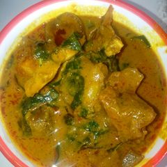 A picture of Scent leaf banga stew.