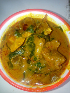A picture of Scent leaf banga stew.