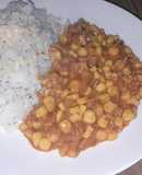 Choclo al curry con arroz