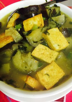 Hình của món Canh Cà tím nấu chay.