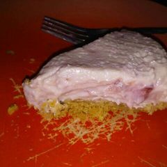 A picture of White Chocolate Strawberry Cheesecake.