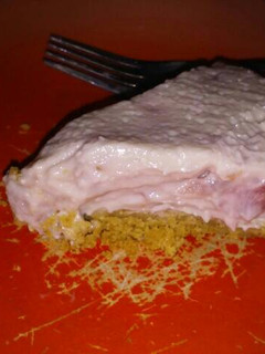 A picture of White Chocolate Strawberry Cheesecake.