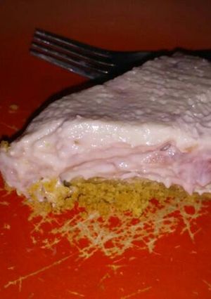 A picture of White Chocolate Strawberry Cheesecake.