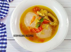 Foto resep Papeda Kuah Kuning Ikan Patin